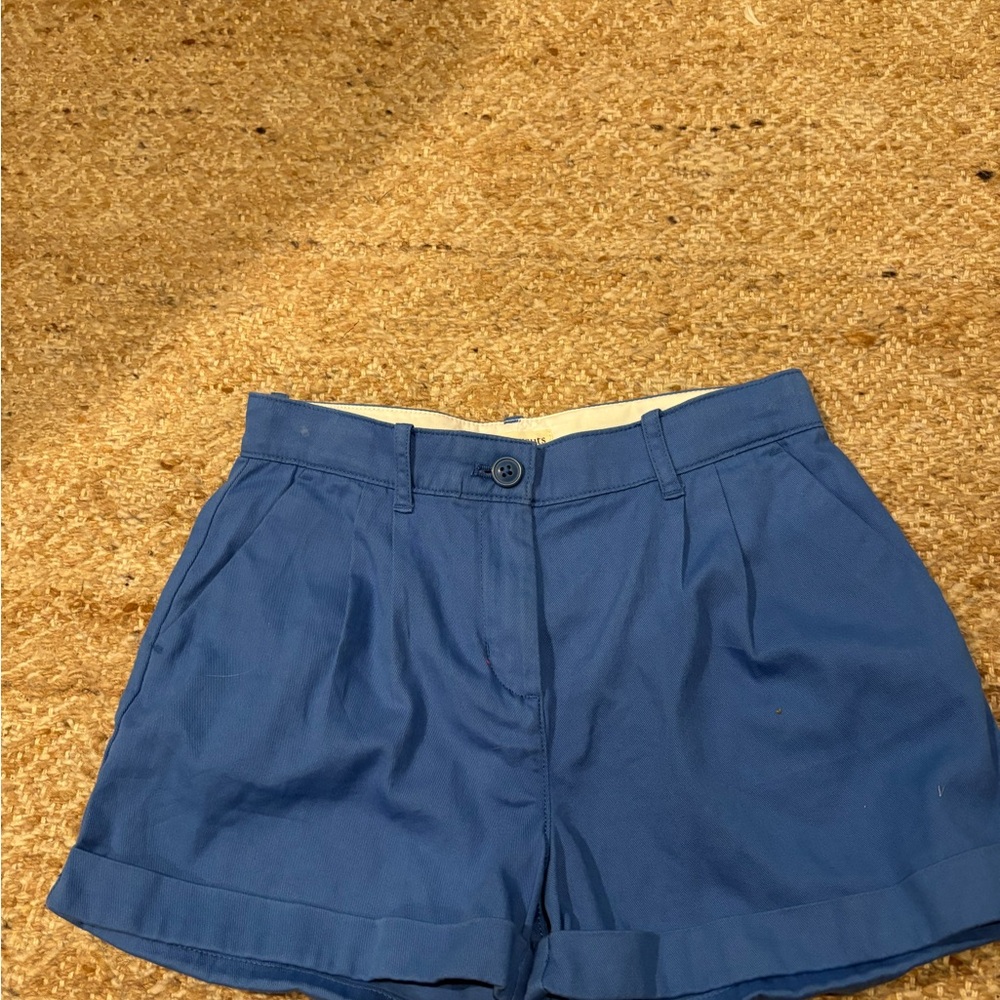 J. Crew Royal Blue Pleated Cotton Shorts